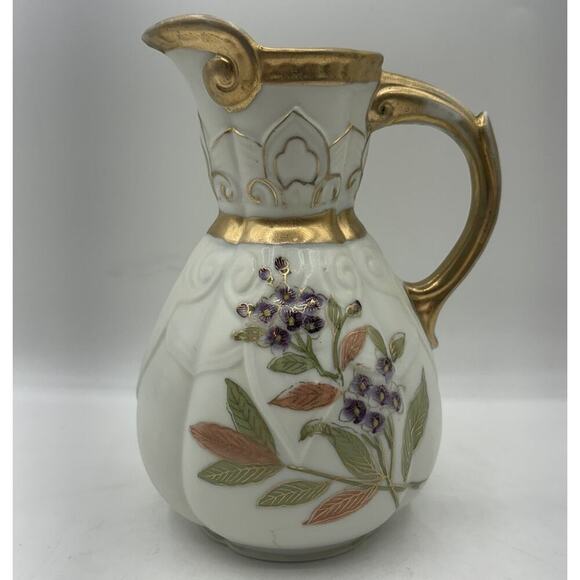 Antique Royal Worcester Jug Porcelain Pitcher Hand Painted 7297C - Picture 1 of 7